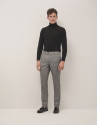 Grey houndstooth trousers