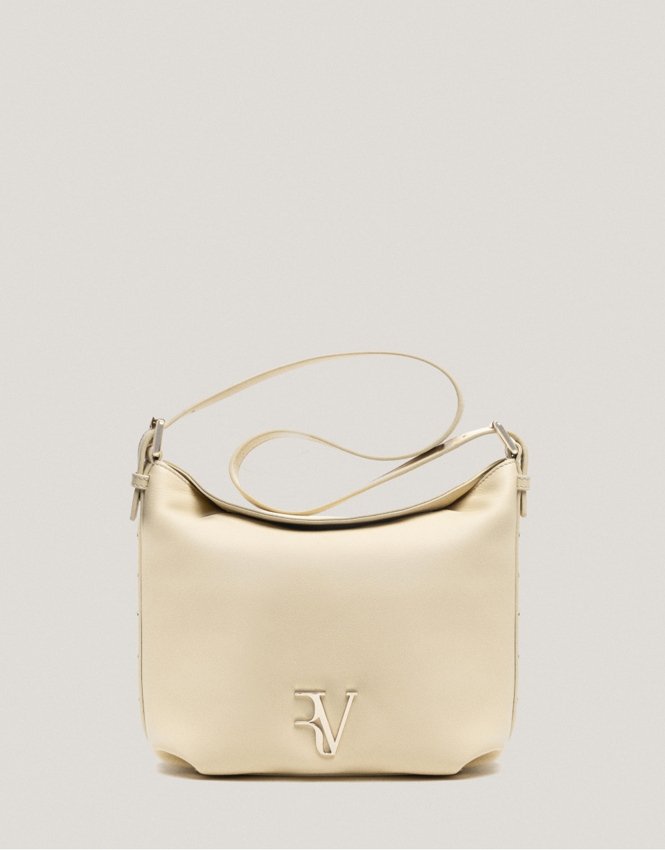 Bolso de hombro Mini Hobo Mafalda piel beige