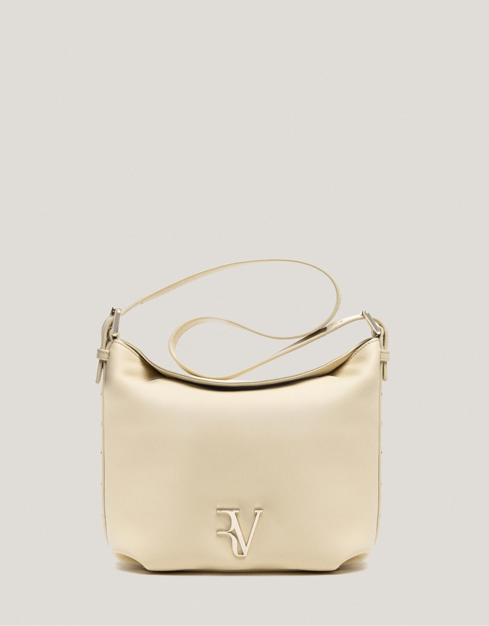 Bolso de hombro Mini Hobo Mafalda piel beige