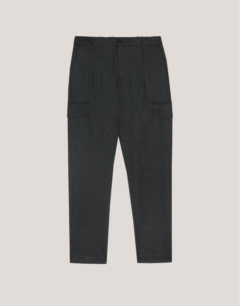Dark grey twill cargo trousers - Man - AW2024 | Roberto Verino
