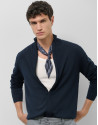 Chaqueta cremallera punto lana marino - Hombre | Roberto Verino