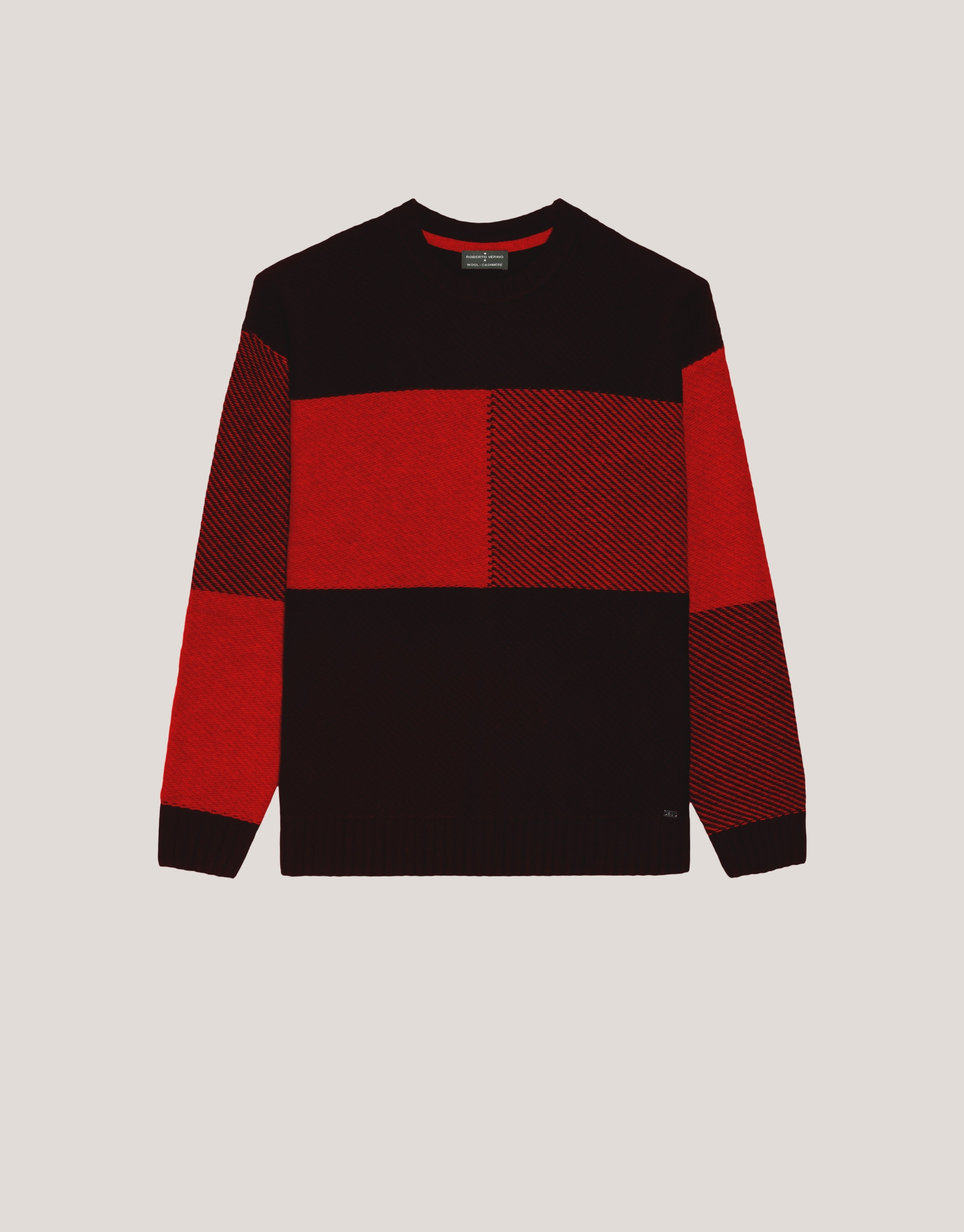 Tartan pattern jumper red/black - Man - AW2024 | Roberto Verino