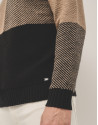 Tartan pattern jumper camel/black - Man | Roberto Verino