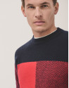 Tartan pattern jumper red/black - Man - AW2024 | Roberto Verino