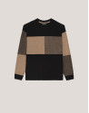 Tartan pattern jumper camel/black - Man | Roberto Verino