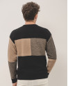 Tartan pattern jumper camel/black - Man | Roberto Verino