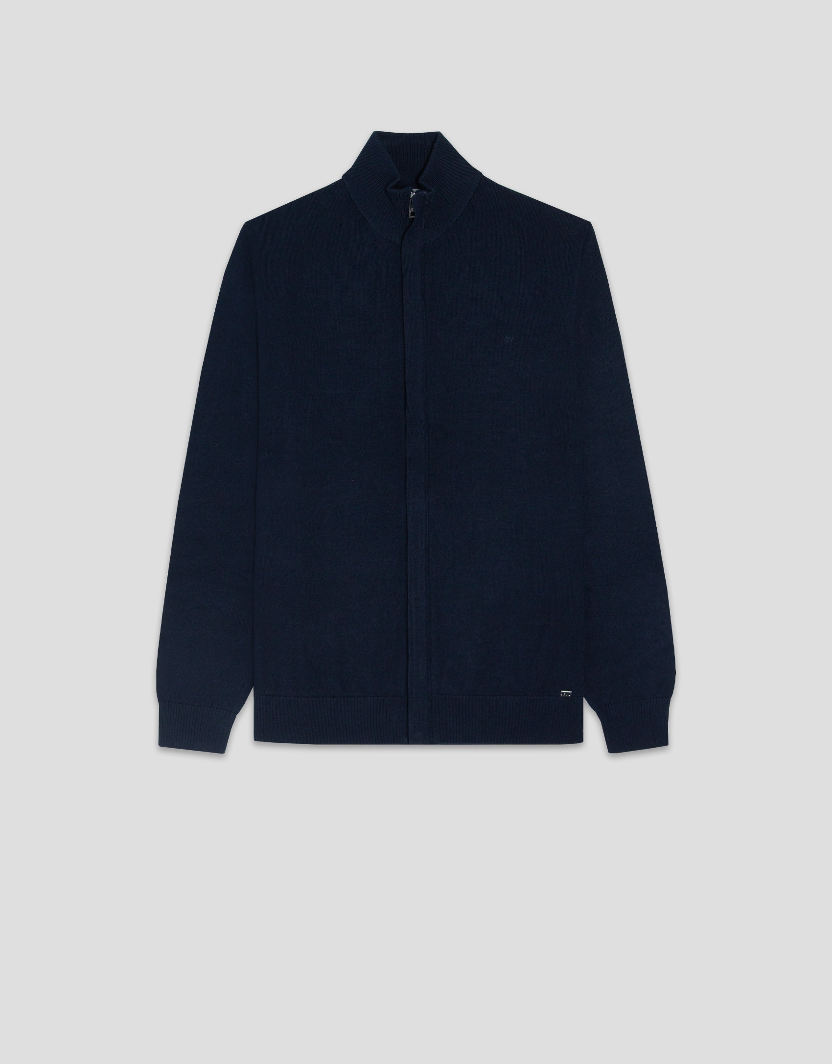 Chaqueta cremallera punto lana marino - Hombre | Roberto Verino