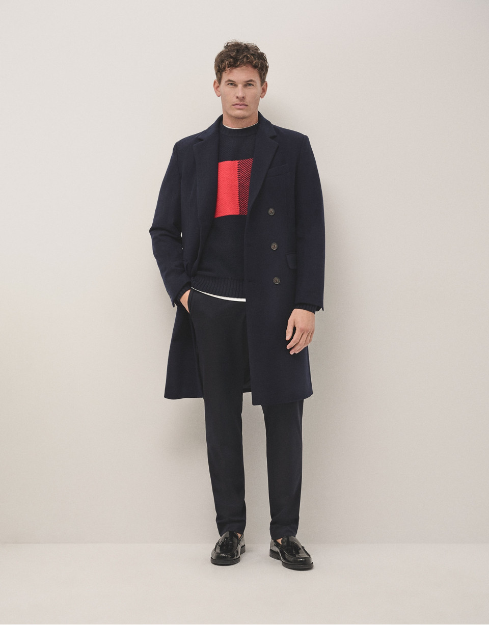 Tartan pattern jumper red/black - Man - AW2024 | Roberto Verino