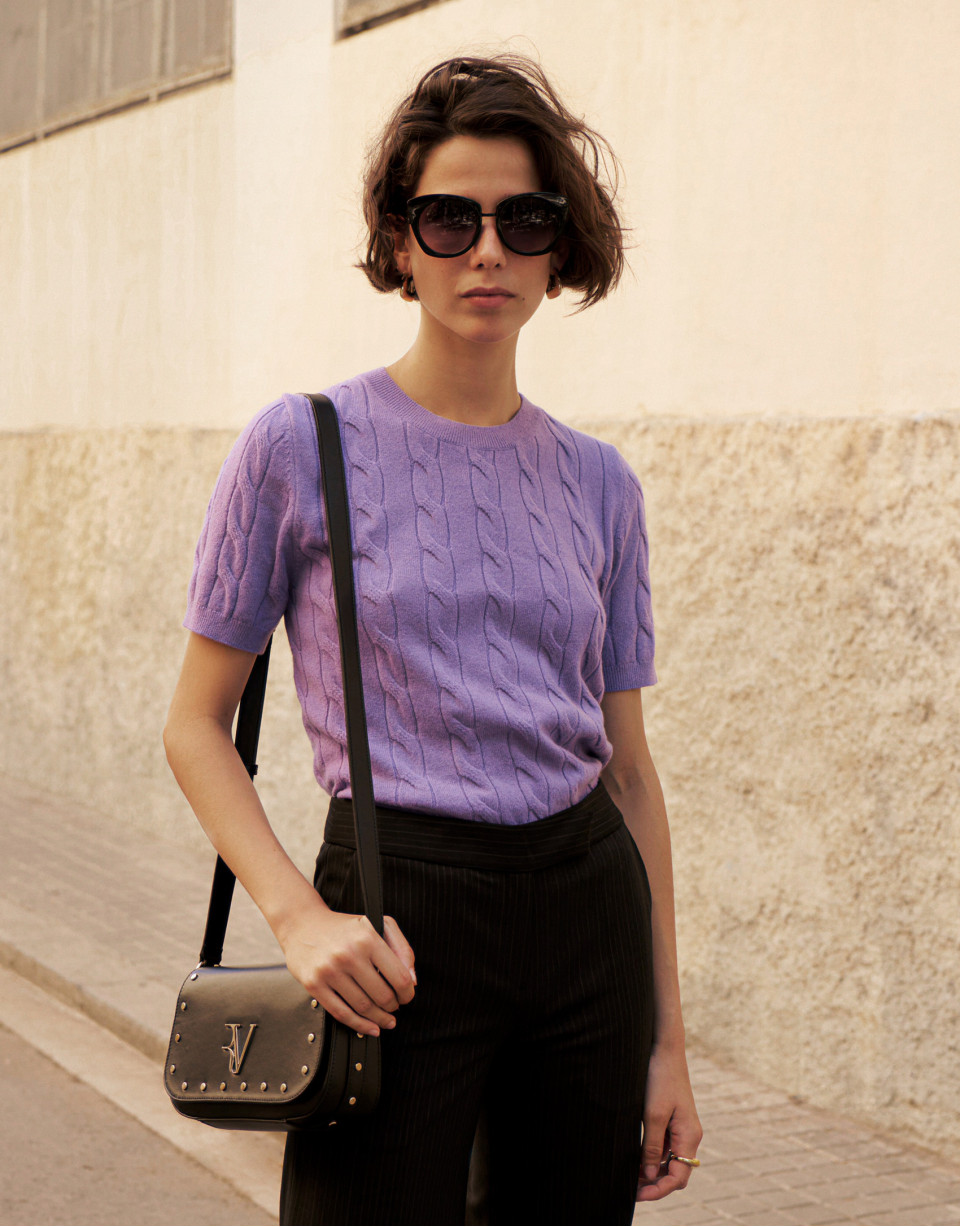 Bolso bandolera Mafalda Mini piel negra