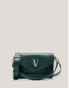 Green embossed alligator Miranda Midi shoulder bag