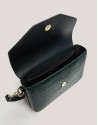 Green embossed alligator Miranda Midi shoulder bag