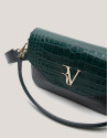Green embossed alligator Miranda Midi shoulder bag