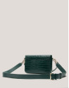 Green embossed alligator Miranda Midi shoulder bag