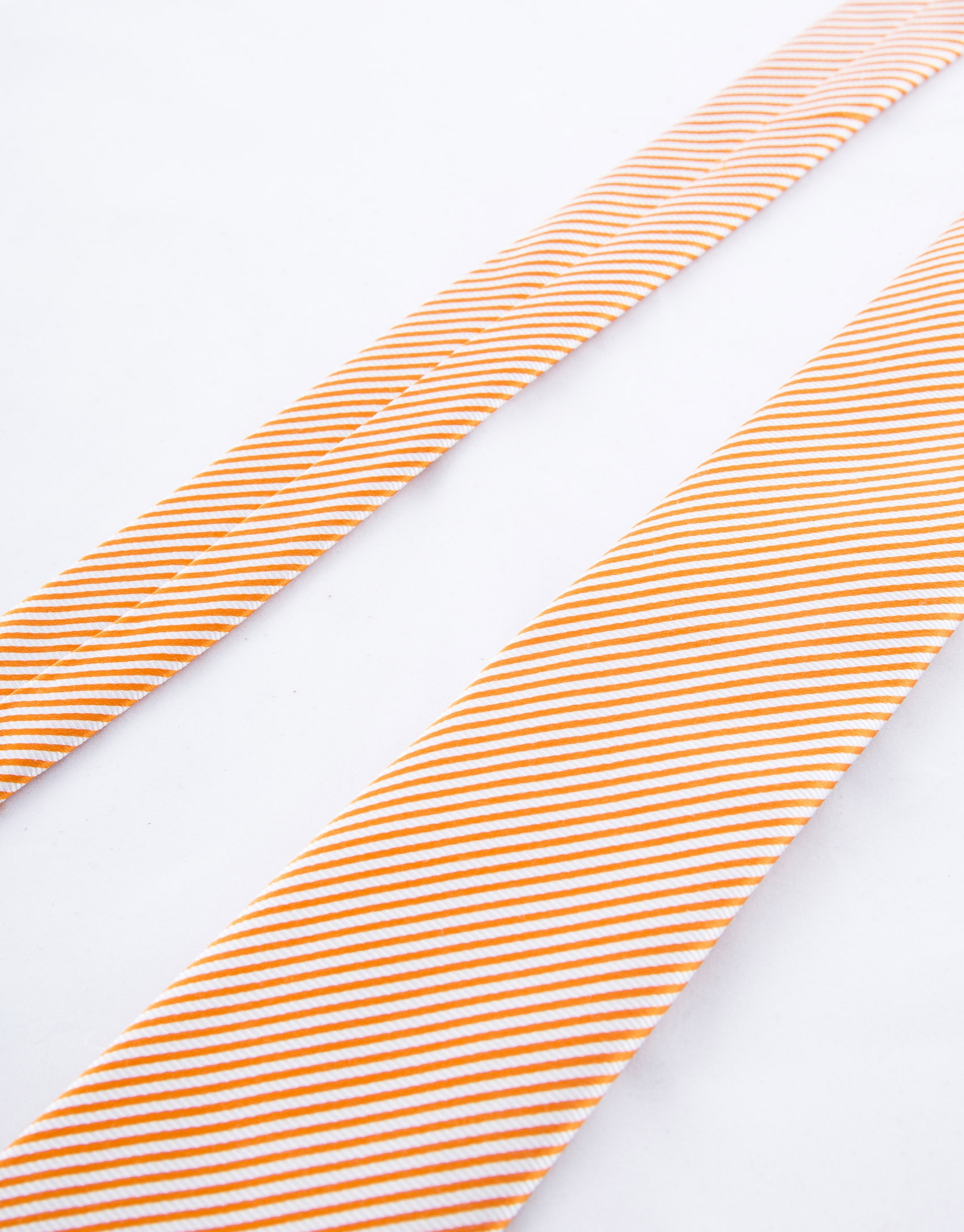 Orange and white striped tie 