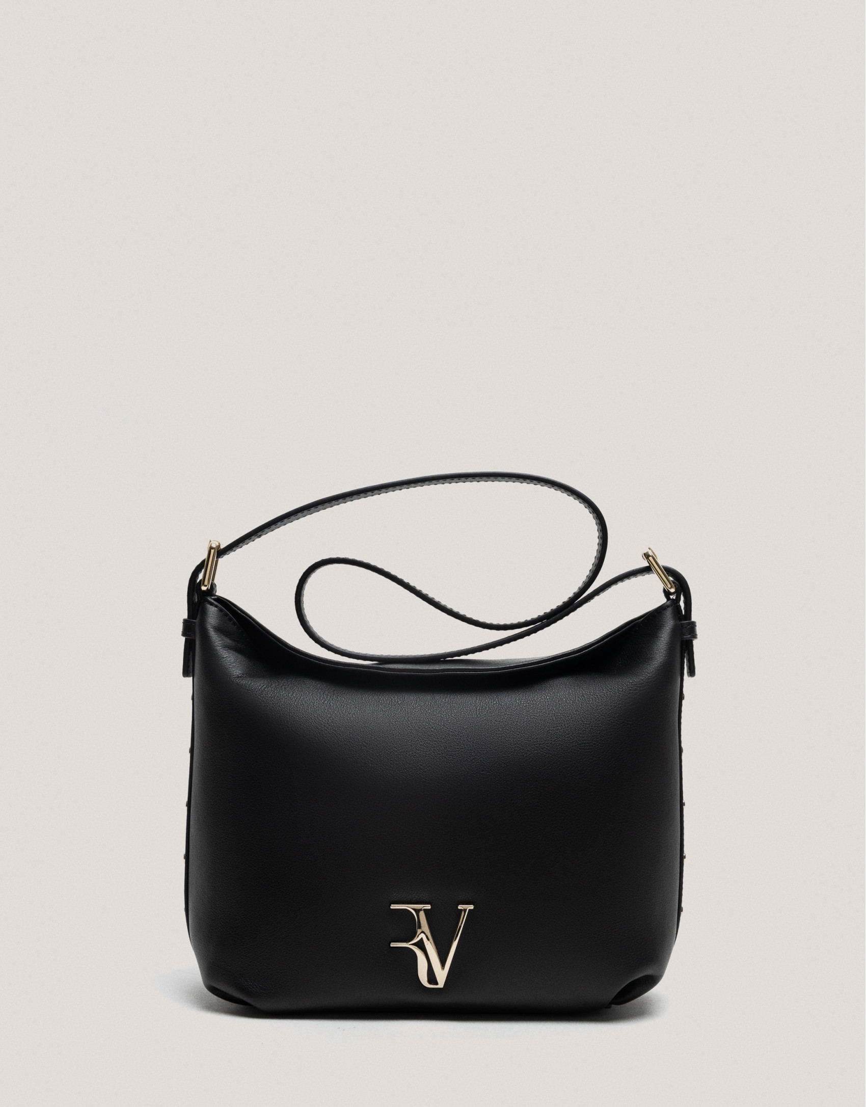 Black leather Mini Hobo shoulder bag