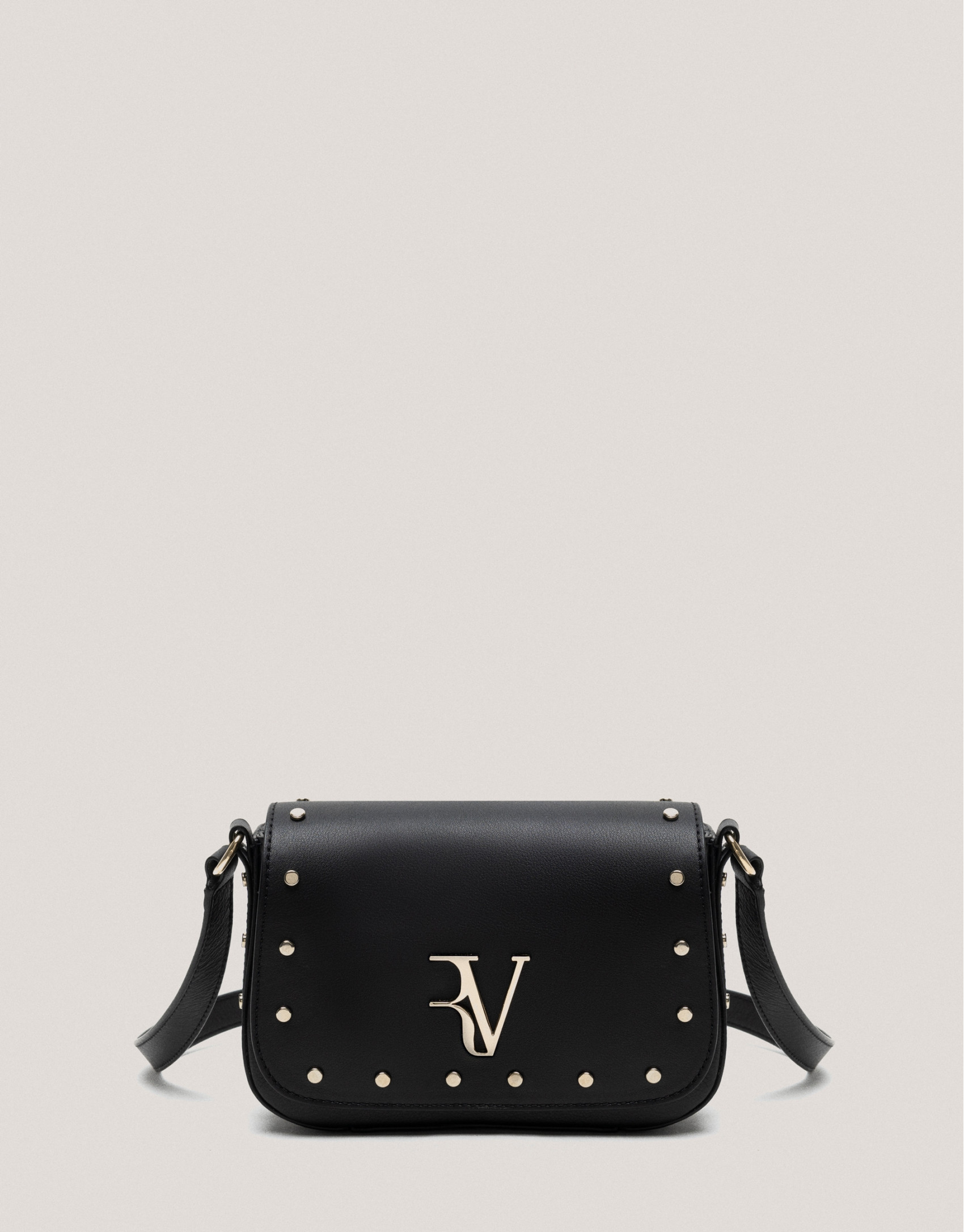 Black leather Mini Mafalda shoulder bag