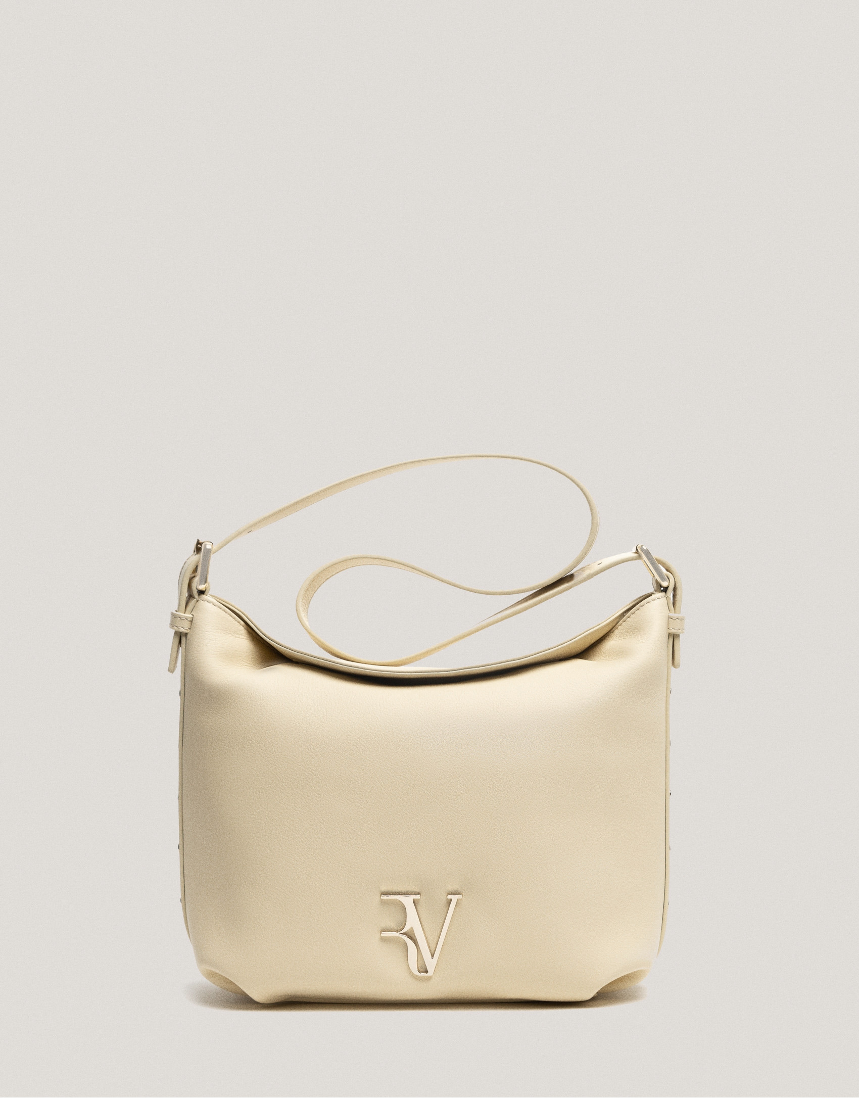 Bolso de hombro Mini Hobo Mafalda piel beige