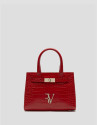 Bolso Satchel Mini Millie piel grabado coco rojo