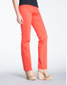 Red straight cotton pants with 5 pockets 