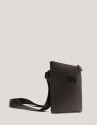 Brown leather flat Mim shoulder bag