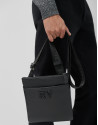 Bolso bandolera plana Mim piel negro