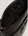 Brown leather flat Mim shoulder bag