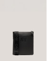 Bolso bandolera plana Mim piel negro