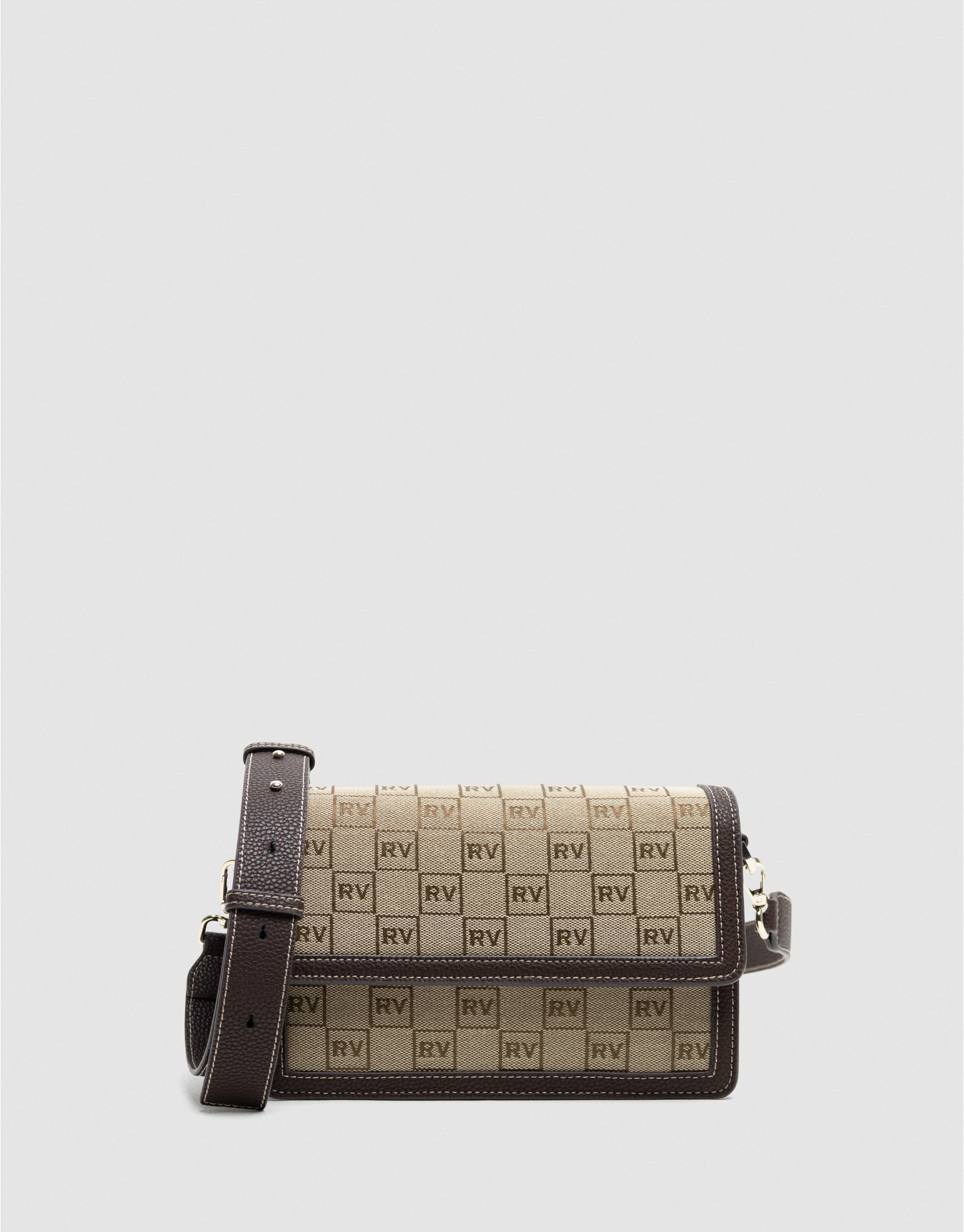 Bolso bandolera Matilda Crossbag logos marrón | Roberto Verino