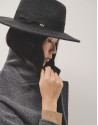 Dark gray, wide-brimmed felt hat - Woman | Roberto Verino