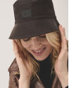 Gorro bucket reversible gris y marino - Mujer | Roberto Verino