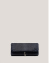 Bolso Clutch Ariana piel serpiente azul marino | Roberto Verino