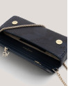 Bolso Clutch Ariana piel serpiente azul marino | Roberto Verino