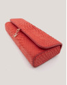 Crimson red snakeskin Ariana clutch bag - Sale | Roberto Verino
