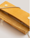 Bolso Clutch Ariana piel serpiente mostaza | Roberto Verino