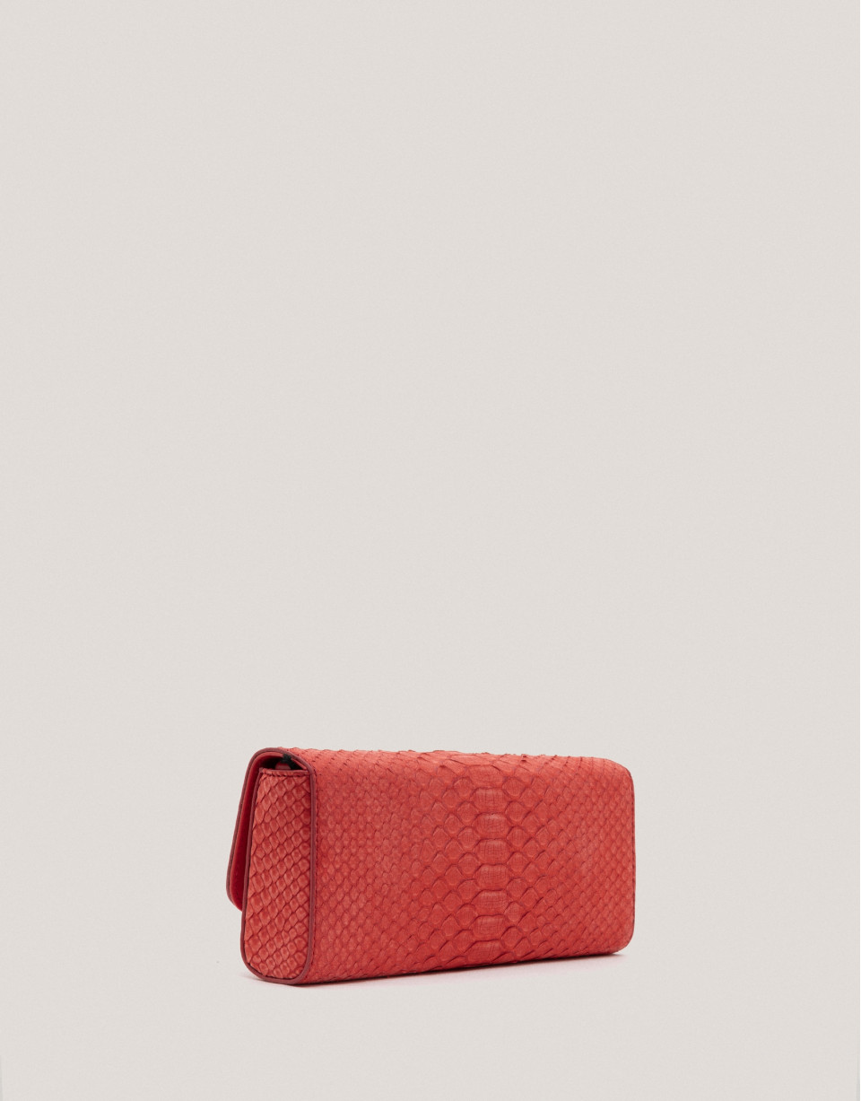 Bolso Clutch Ariana piel serpiente rojo carmesí | Roberto Verino
