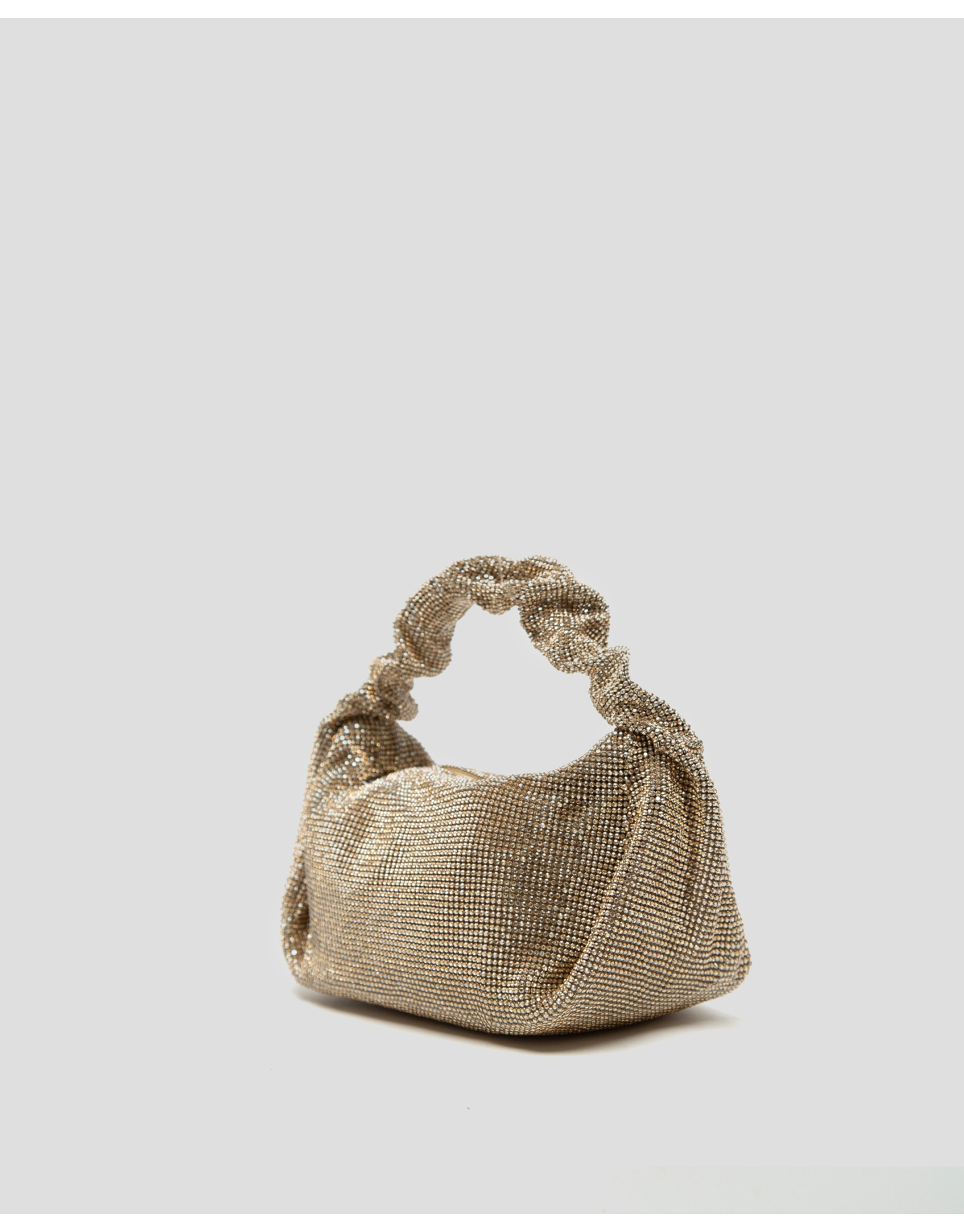 Gold Ariana Crystal Mesh handbag