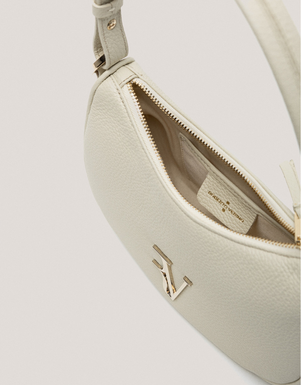 Bolso de hombro Sun Moon piel beige