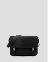 Black leather and nylon messenger bag