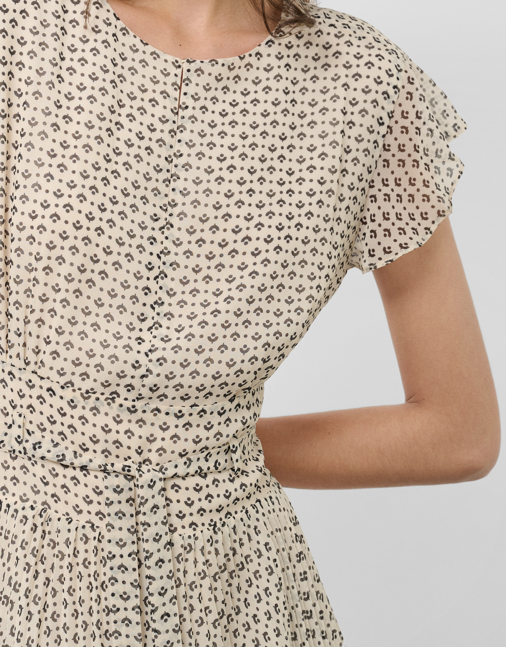 Vestido midi falda plisada estampado ... | Roberto Verino