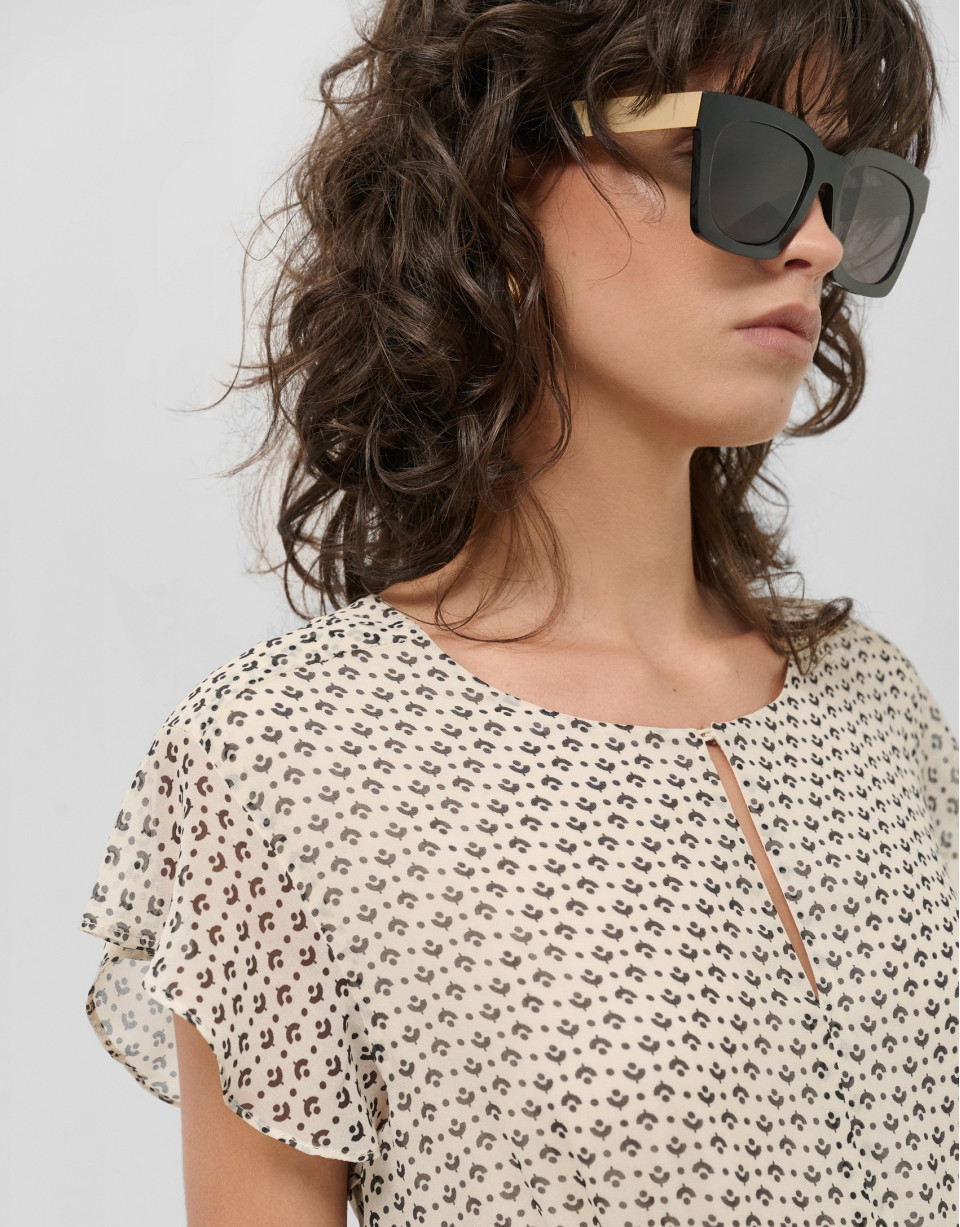 Vestido midi falda plisada estampado ... | Roberto Verino