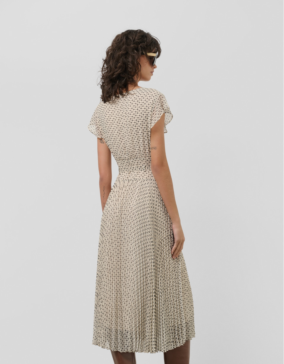 Vestido midi falda plisada estampado ... | Roberto Verino