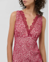 Vestido corto escote pico sin mangas guipur ... | Roberto Verino