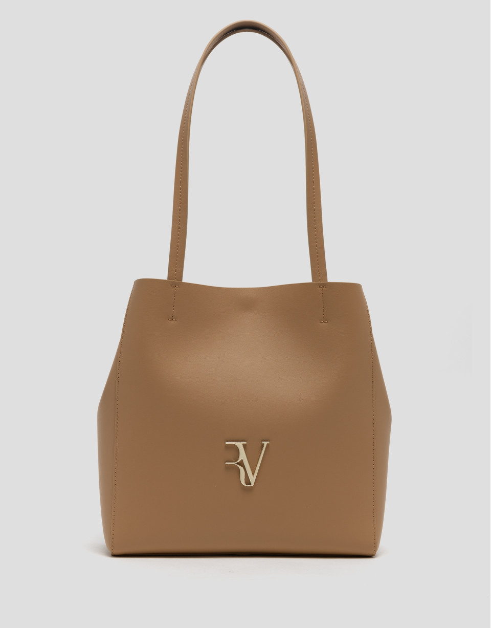 Camel leather Bruni Maxi Tote Bag - Woman | Roberto Verino