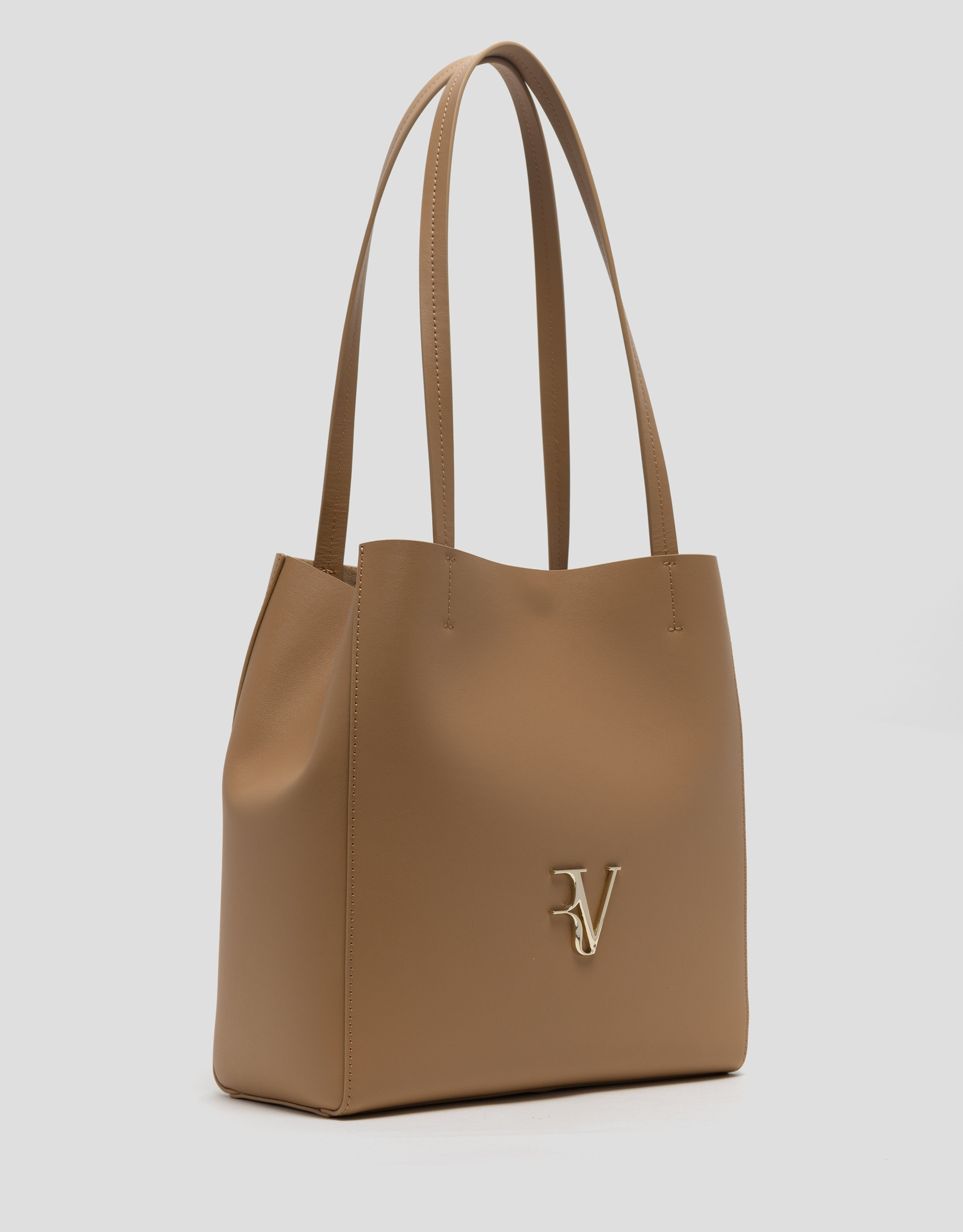 Camel leather Bruni Maxi Tote Bag - Woman | Roberto Verino
