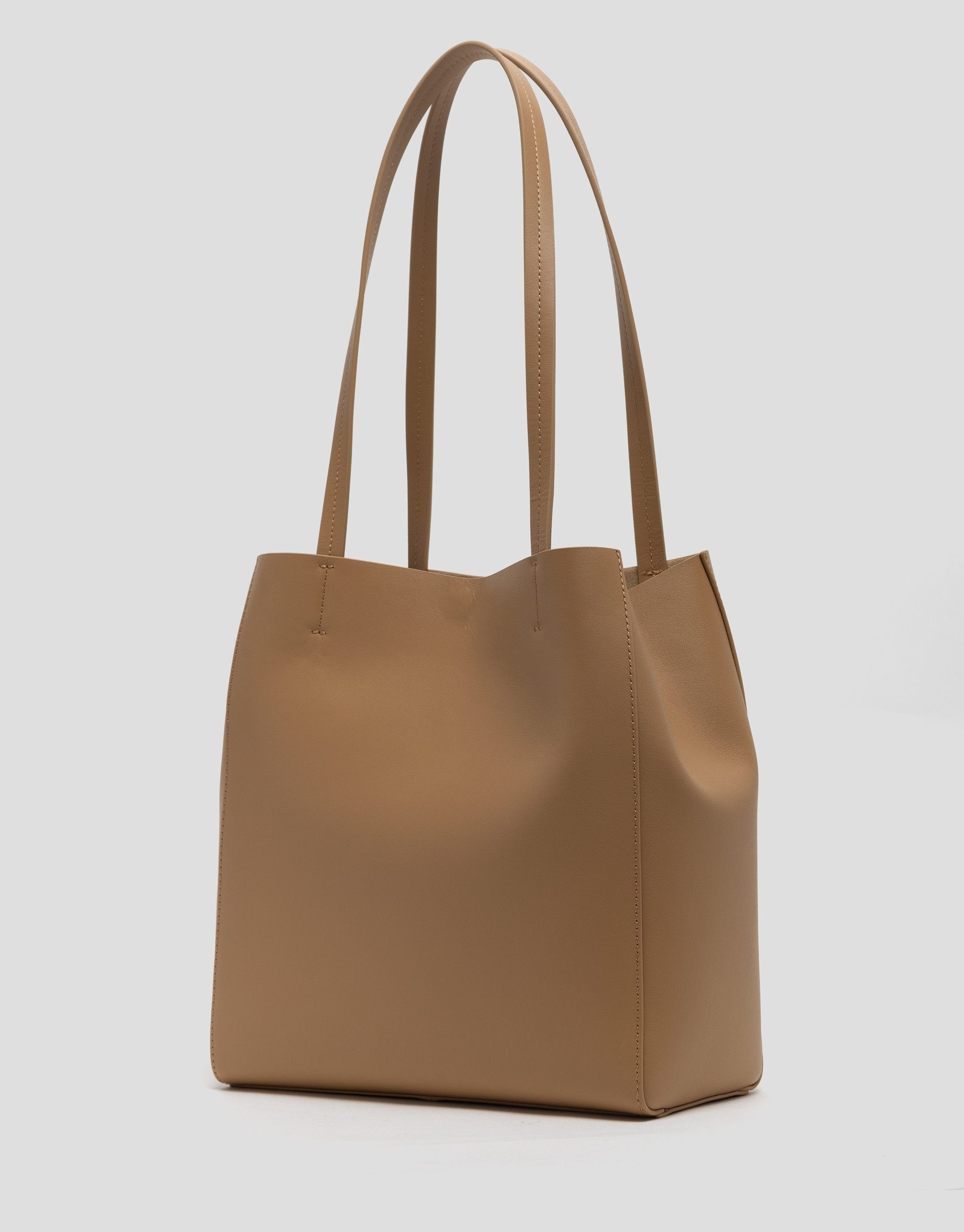 Camel leather Bruni Maxi Tote Bag - Woman | Roberto Verino