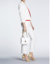 Stiff white leather Norman bag 