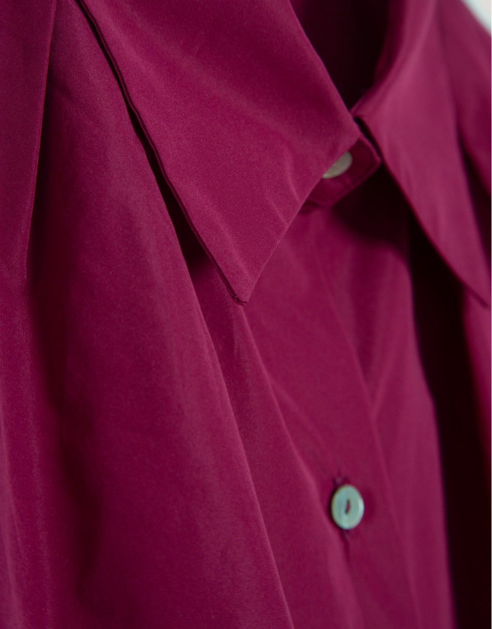 Raspberry taffeta blouse - Woman - SS2025 | Roberto Verino