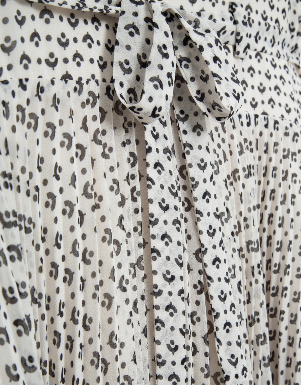 Vestido midi falda plisada estampado ... | Roberto Verino