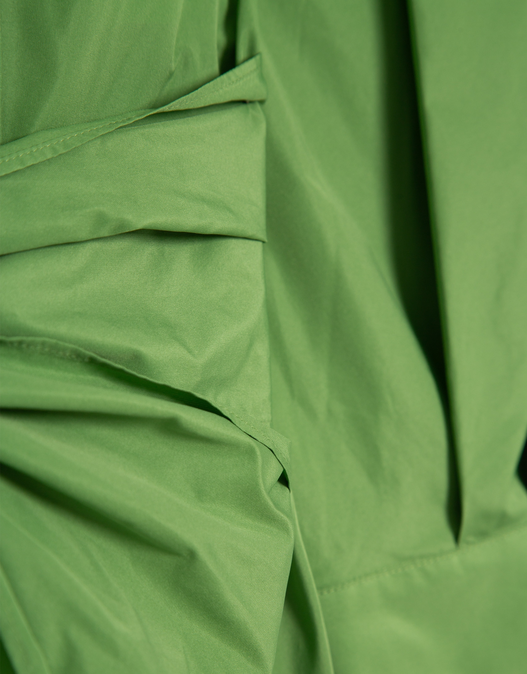 Vestido camisero midi manga larga tafeta verde | Roberto Verino