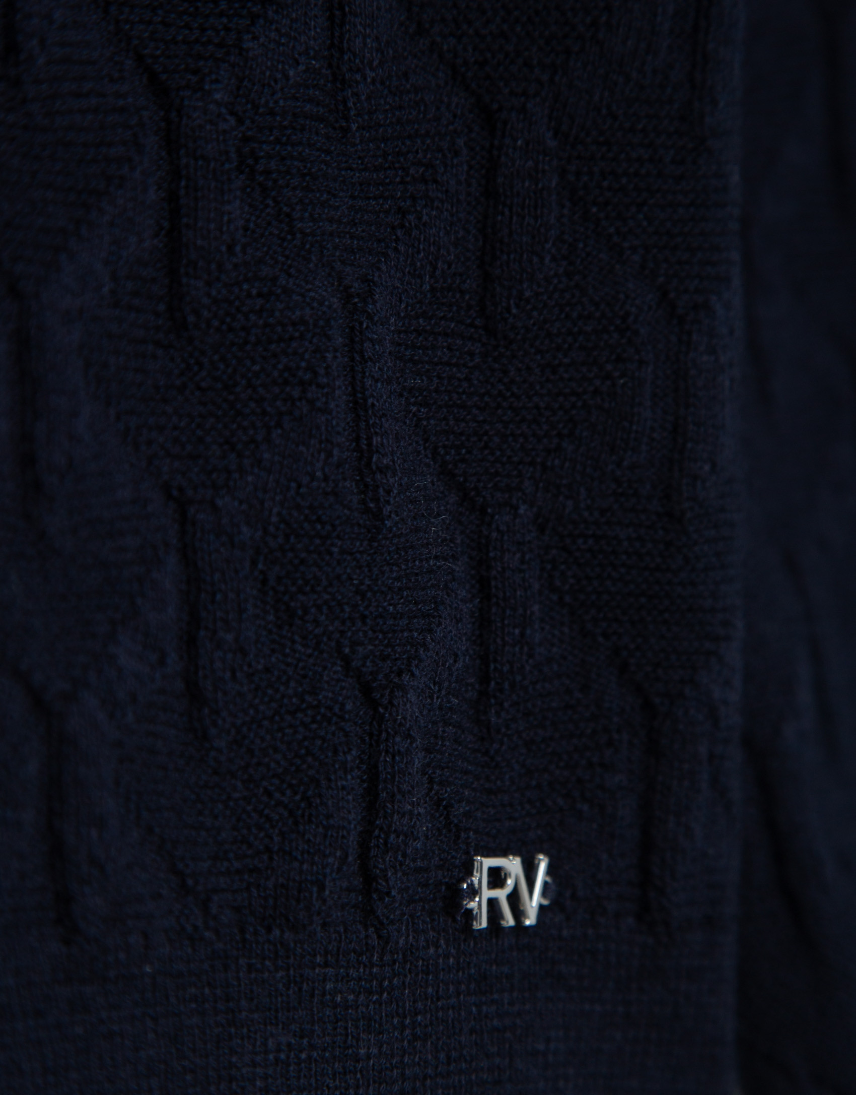 Navy blue wool sweater with long sleeves, ... | Roberto Verino